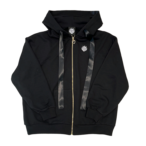 すとぷり ハートリボンジップパーカー(BLACK)